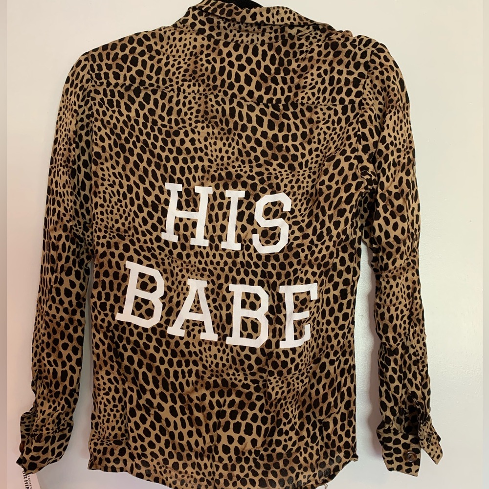 Vintage Cheetah “His Babe” Button Down